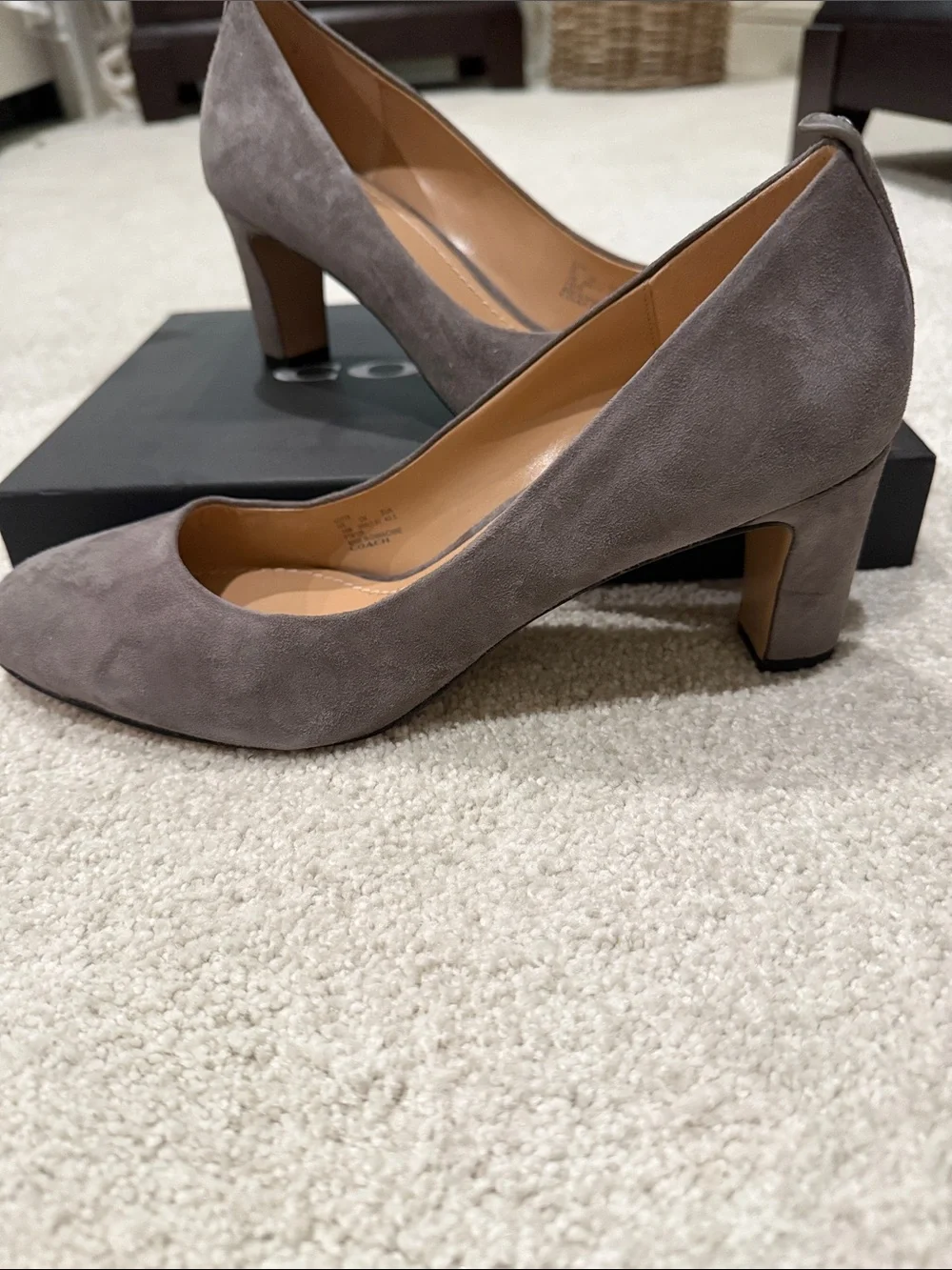 Coach Taupe Suede Mid Heel Pump - Women